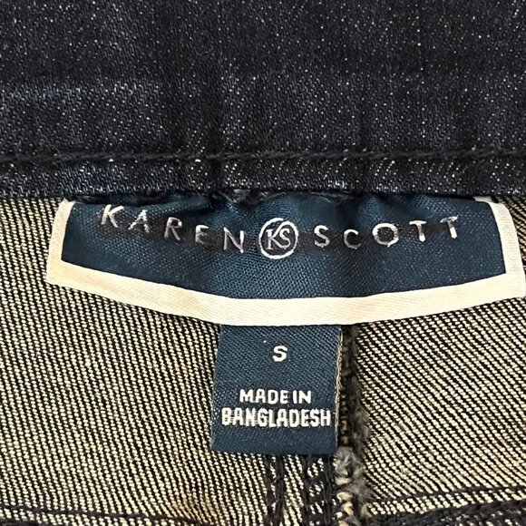Karen Scott Women's Blue Pull-on Stretch Skinny Denim Jeans Size Small Mid Rise - Picture 5 of 10